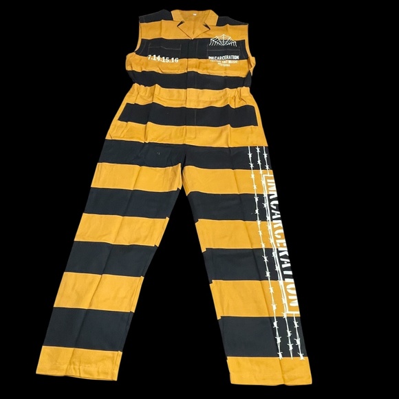 Inkcarceration Music & Tattoo Festival Concert Jail Jumpsuit Halloween Costume S - Picture 2 of 16